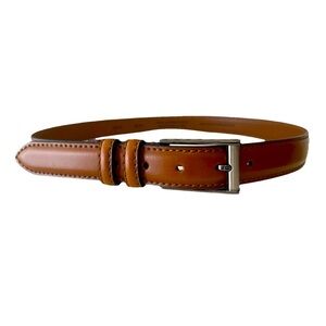 Italian Collection Hand Made Full Grain Camel Brown Leather Belt Mens Sz 36